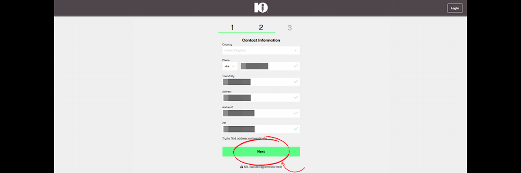 Fill in Personal Info
